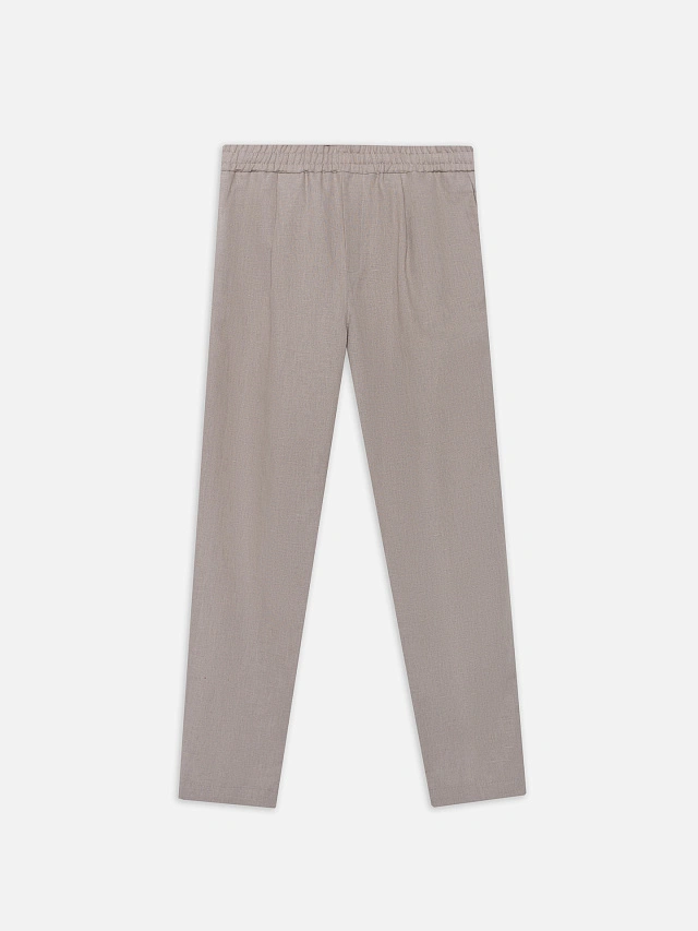 Брюки мужские серые льняные - 4