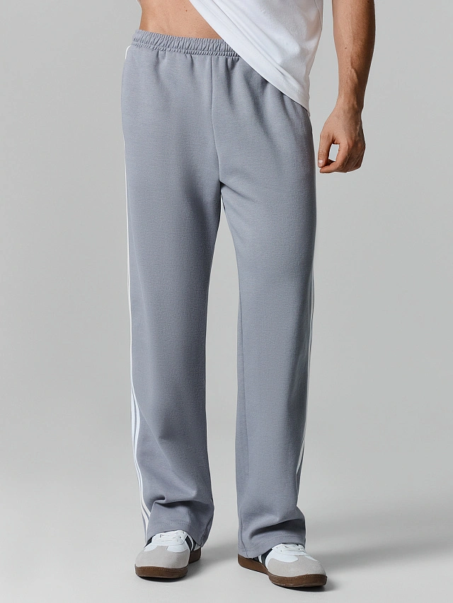 Брюки мужские серые с лампасами - 3