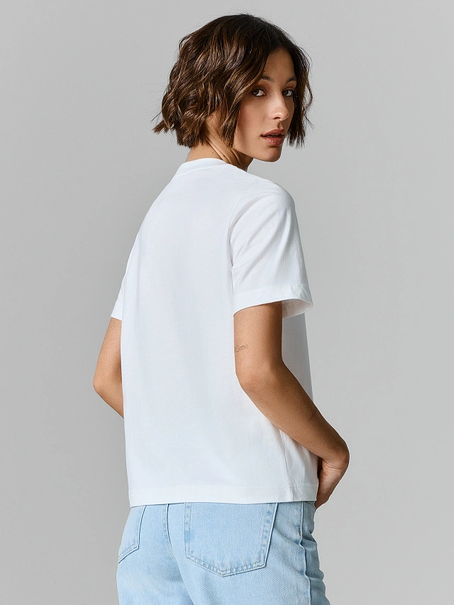 Футболка базовая женская белая - 4