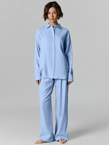 картинка Брюки домашние женские голубые от магазина стильной одежды Mark Formelle