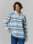 Поло женское в разноцветную полоску велюровое