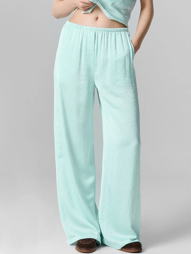 Брюки женские прямые мятные - 3