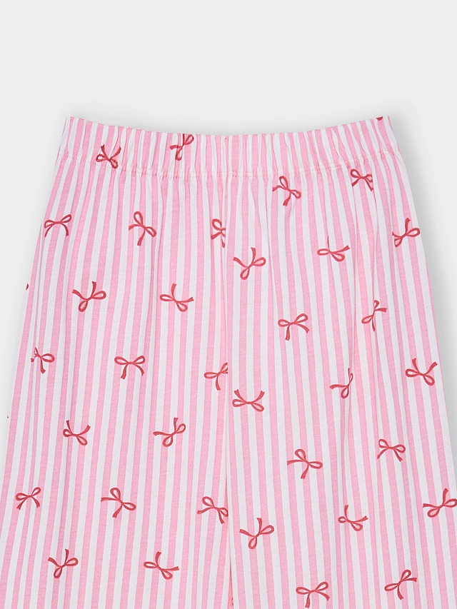 Комплект домашний для девочек с узором бантиков - 11