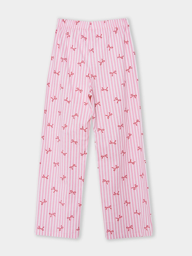 Комплект домашний для девочек с узором бантиков - 12