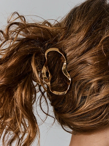 Заколка-крабик для волос женская в золотом цвете