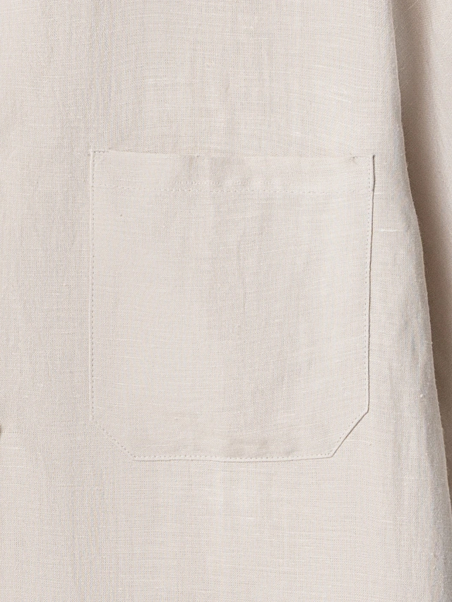 Рубашка мужская льняная бежевая - 5
