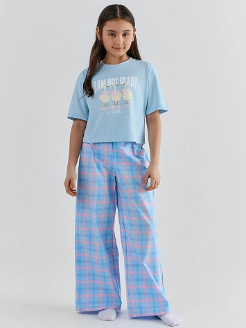 Комплект домашний для девочек голубой