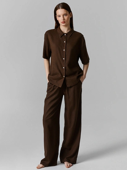картинка Комплект женский коричневый льняной от магазина стильной одежды Mark Formelle