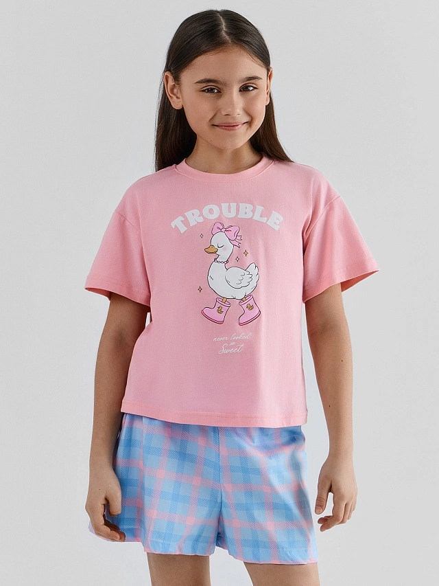 Комплект домашний для девочек розовый - 2