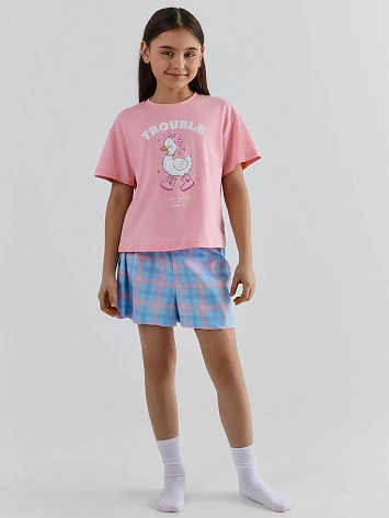 Комплект домашний для девочек розовый