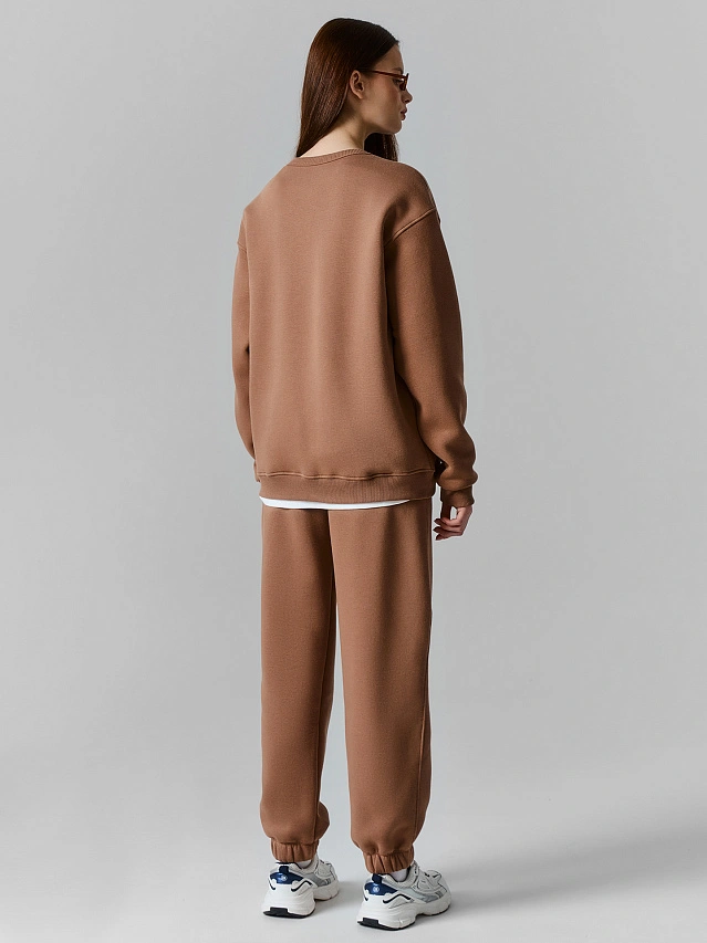 Теплый комплект женский коричневый с начесом - 2