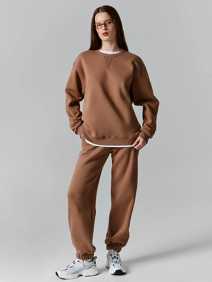 картинка Теплый комплект женский коричневый с начесом от магазина стильной одежды Mark Formelle