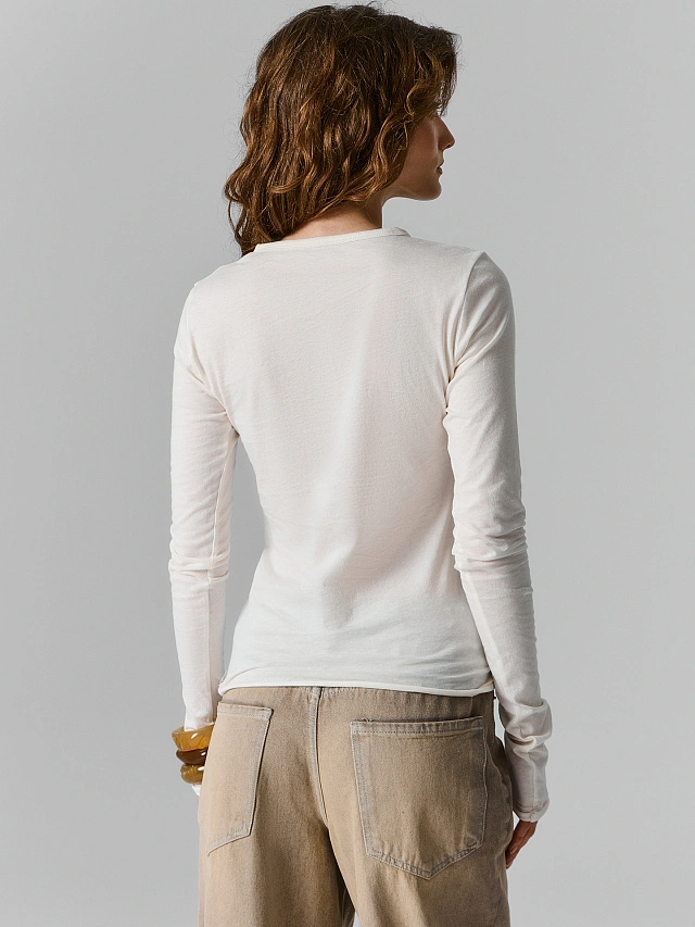 Лонгслив женский бежевый - 3