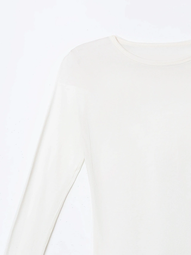 Лонгслив женский бежевый - 5