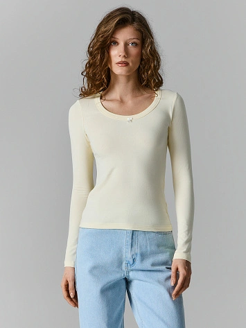 Лонгслив женский желтый