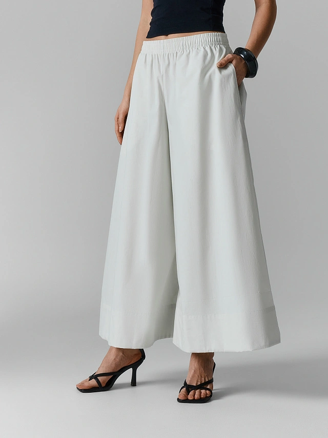 Брюки кюлоты женские серые - 4