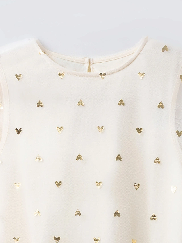 Платье для девочек нарядное с блестящими сердечками - 6