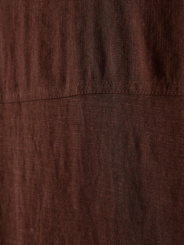 Рубашка мужская льняная коричневая - 8