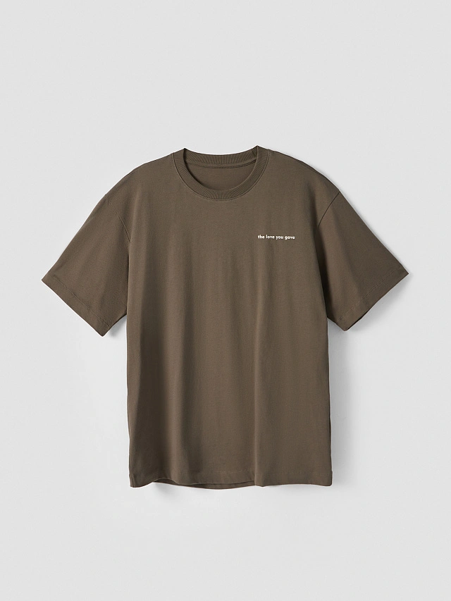 Футболка прямая мужская коричневая - 4