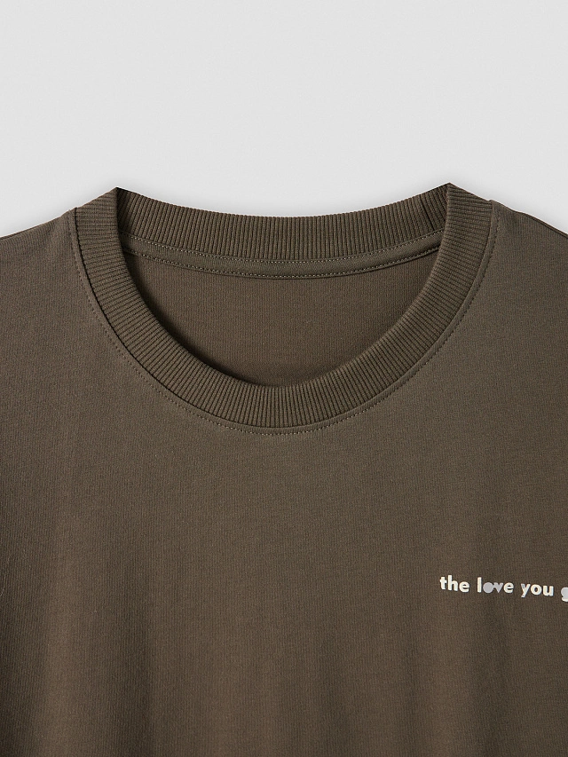Футболка прямая мужская коричневая - 5