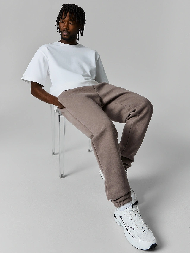 Теплые брюки джоггеры мужские с начесом - 4