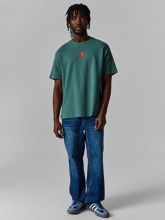 Футболка мужская прямая зеленая - 2