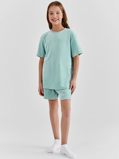 картинка КОМПЛЕКТ ДЛЯ ДЕВОЧЕК (ДЖЕМПЕР, ШОРТЫ) от известного бренда одежды для девочек Mark Formelle