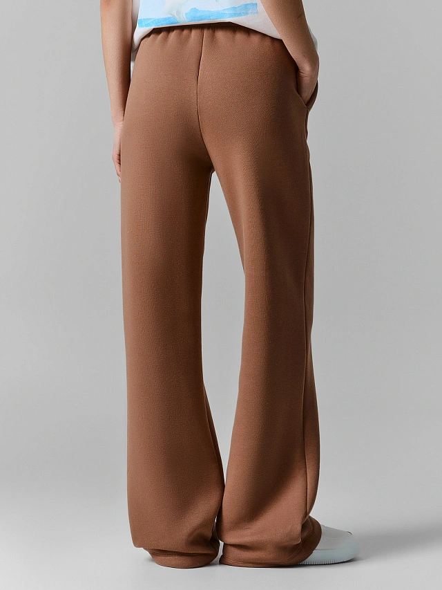 Теплые брюки женские коричневые с начесом - 4