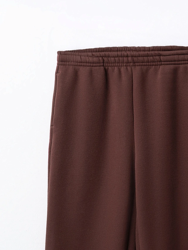 Теплые брюки женские коричневые с начесом - 7