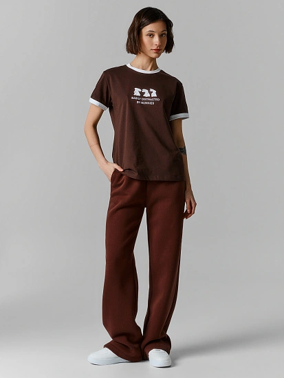 картинка Теплые брюки женские коричневые с начесом от магазина стильной одежды Mark Formelle