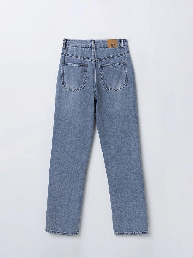 Джинсы прямые женские голубые - 6