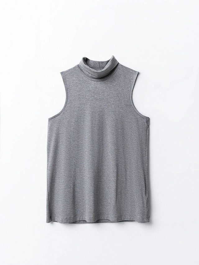 Блуза женская без рукавов серая - 6