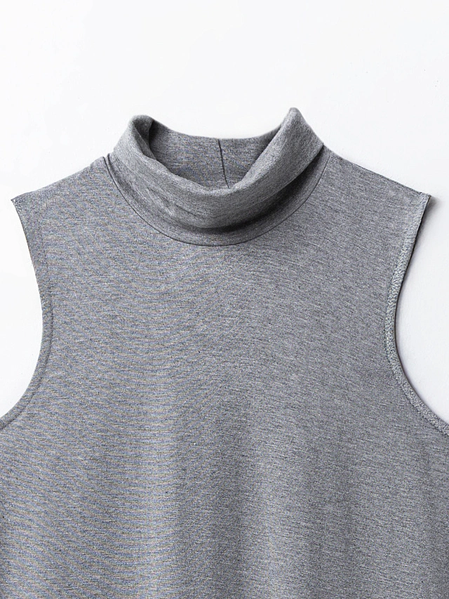 Блуза женская без рукавов серая - 8