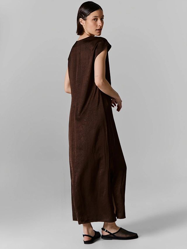 Платье макси женское коричневое - 2