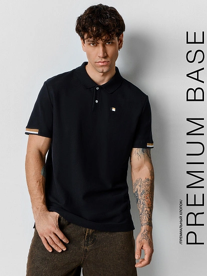 картинка Поло прямое мужское черное от магазина мужской одежды Mark Formelle