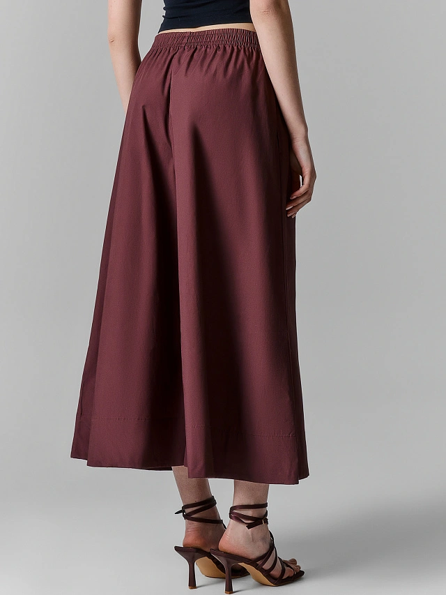 Брюки кюлоты женские бордовые - 4