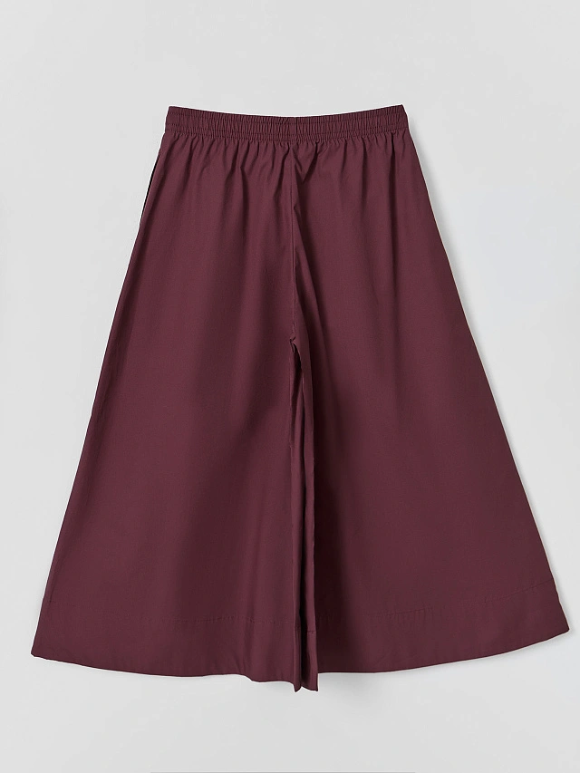 Брюки кюлоты женские бордовые - 8