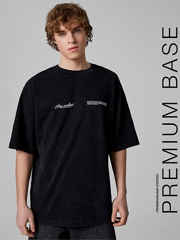 Футболка мужская черная оверсайз