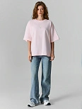 Футболка женская розовая с принтом и цитатой оверсайз