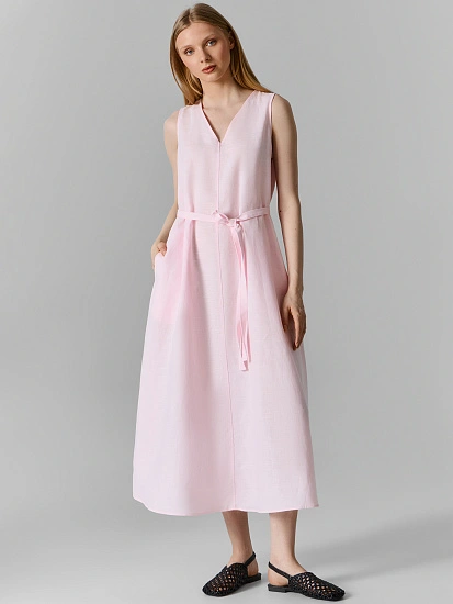 картинка Сарафан женский розовый льняной от магазина стильной одежды Mark Formelle
