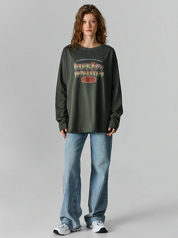 Джемпер женский зеленый свободного кроя