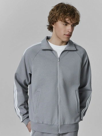 Толстовка на молнии мужская серая