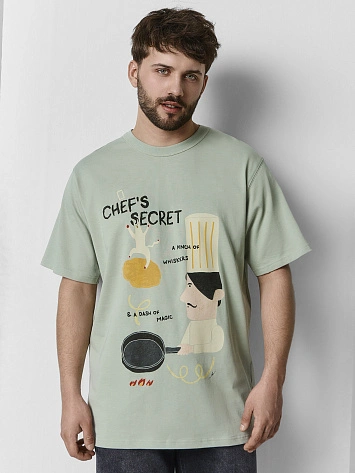 Футболка мужская зеленая прямого кроя