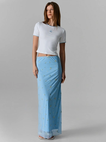 Футболка женская белая укороченная