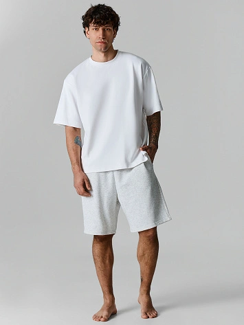 Шорты домашние мужские серые прямого кроя