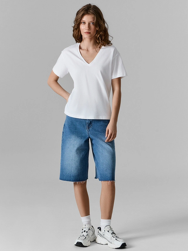 Футболка женская белая однотонная - 3