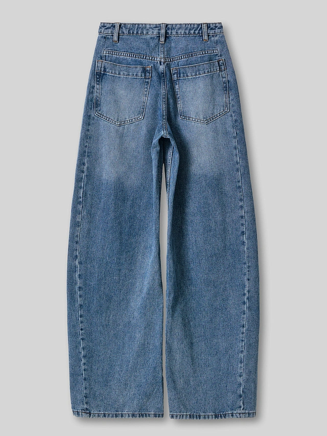 Джинсы barrel fit женские синие со средней посадкой - 6