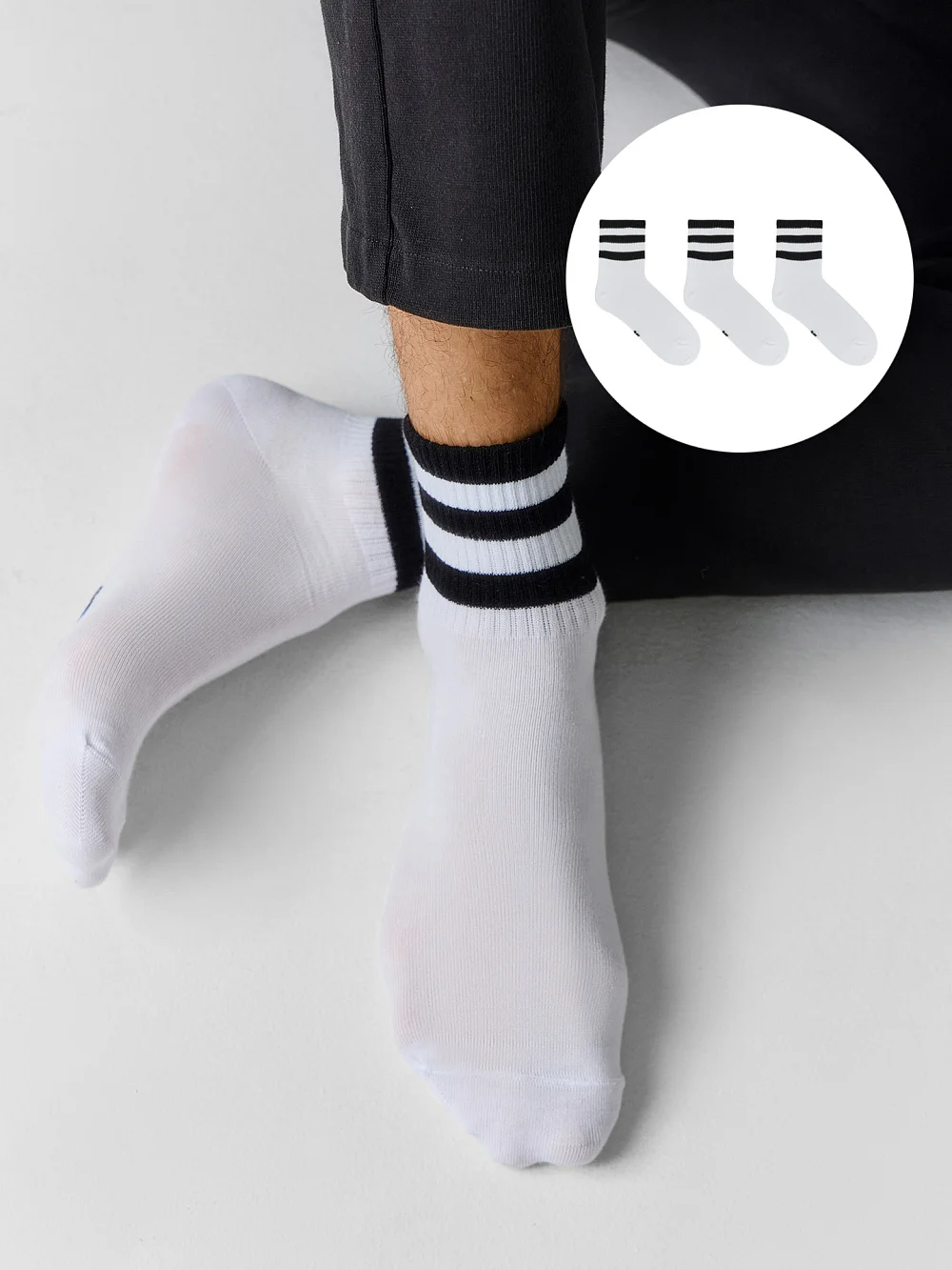 картинка Носки мужские белые в наборе, 3 шт от магазина мужской одежды Mark Formelle