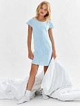 Сорочка ночная для девочек голубая А-силуэта