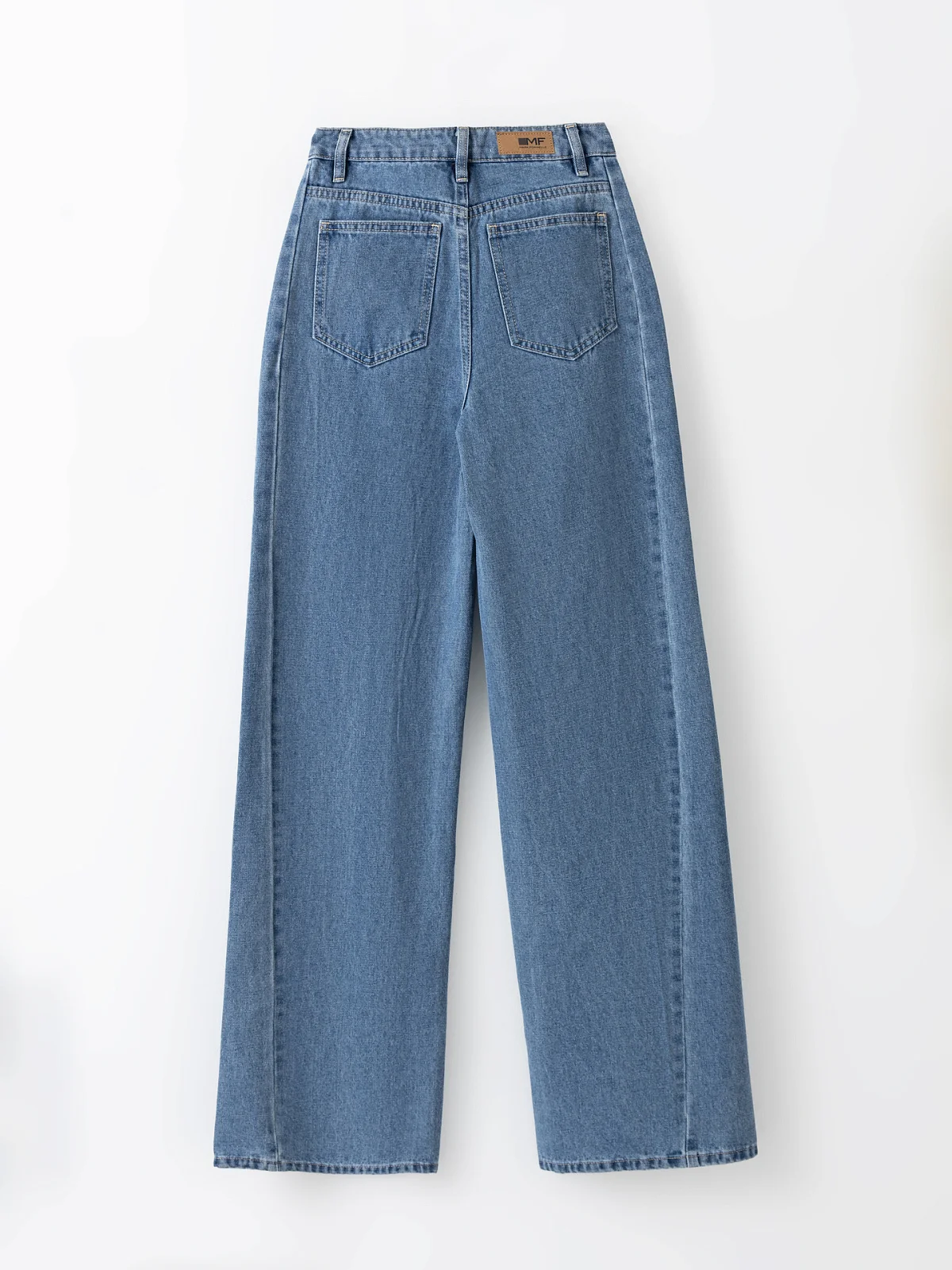 Джинсы Wide leg женские синие с декоративными элементами - 8